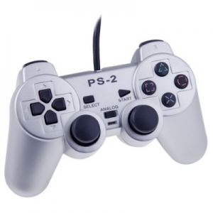 Джойстик Analog серебряный без упаковки для Playstation 2 ― Магазин игровых приставок, PSP, VITA, Xbox, PS3