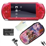 PSP 3000 Red+чехол+карта памяти Sony Pro Duo 16 Gb+USB+наушники+защитная пленка